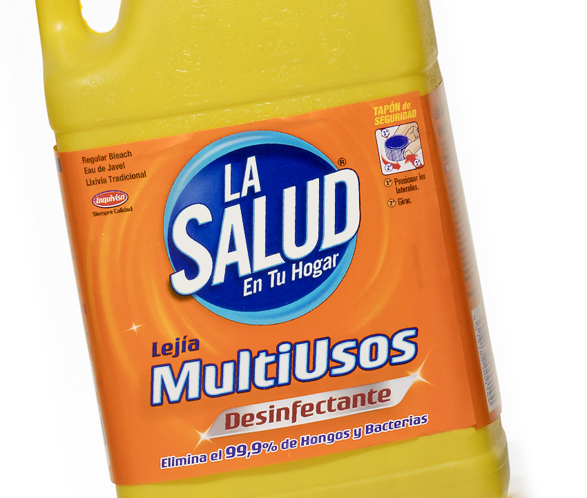 Lejía Multiusos La Salud. Etiquetas encolables. Labelgrafic